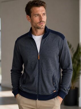Ted Baker London WELNY Full Zip Cardigan Jacket Cotton Modal Blend